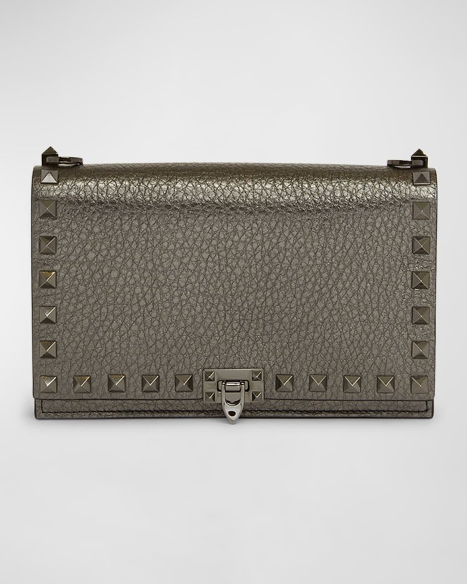 Mini Rockstud Metallic Leather Shoulder Bag